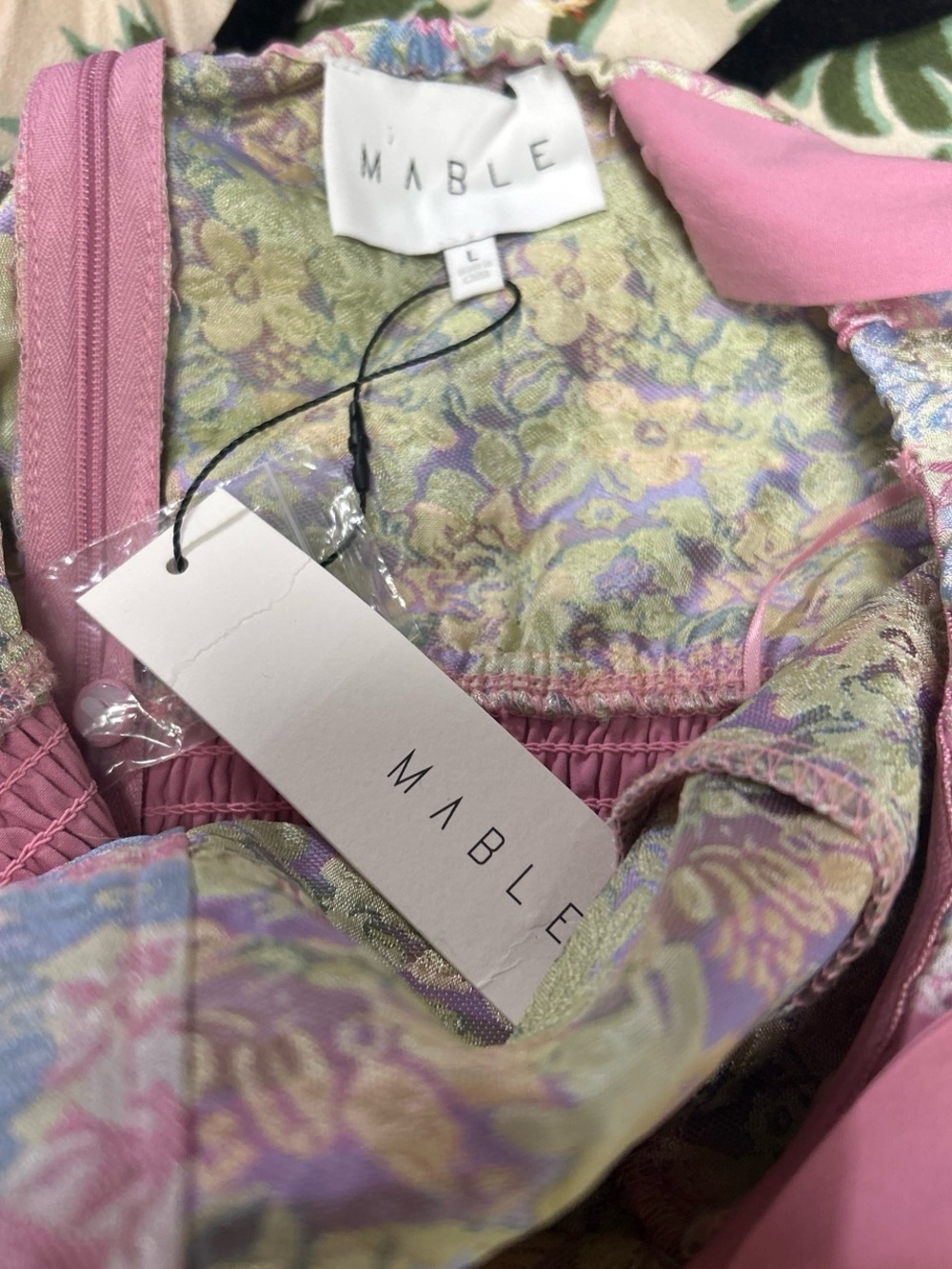 Pastel Pink Floral Midi Dress with Tie-Shoulder Straps - Picture 4 of 4